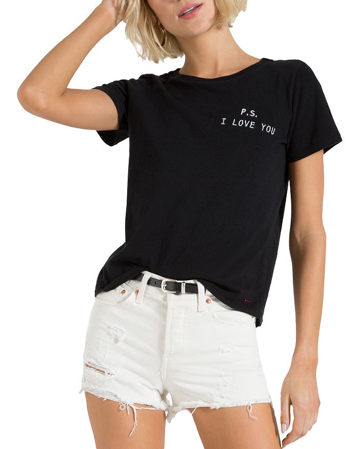 N:philanthropy Cotton P.s. I Love You Graphic Tee In Black Cat