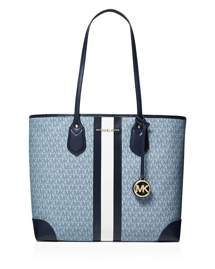 Michael Michael Kors Extra Large Tote In Pale Blue/navy/gold