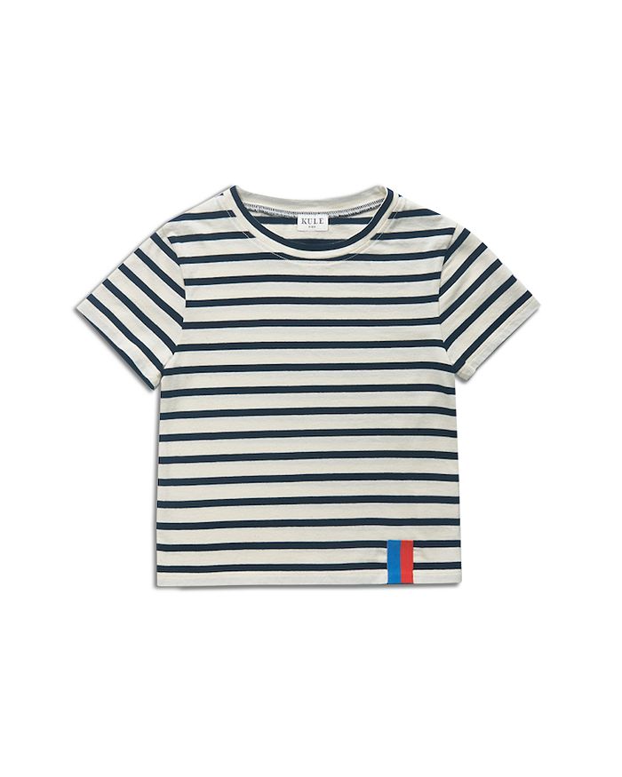 Kule Unisex Cotton Striped Tee - Little Kid In Cream/navy
