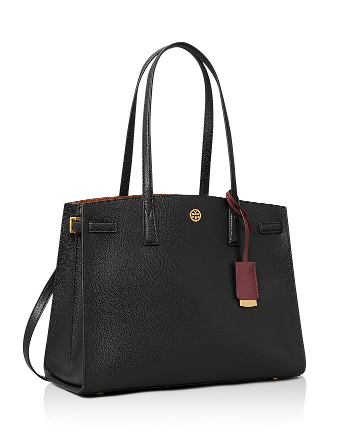 Tory Burch Walker Leather Satchel In Black ModeSens