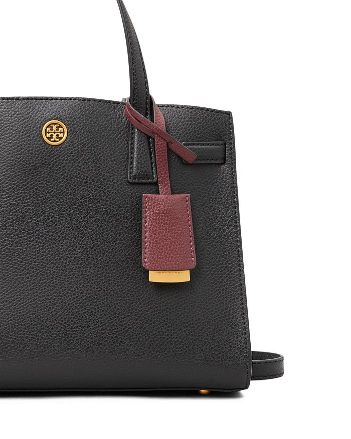 Tory Burch Walker Small Leather Satchel In Black/gold ModeSens