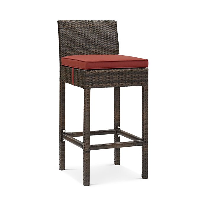 Modway Kids' Conduit Outdoor Patio Wicker Rattan Bar Stool In Brown Currant