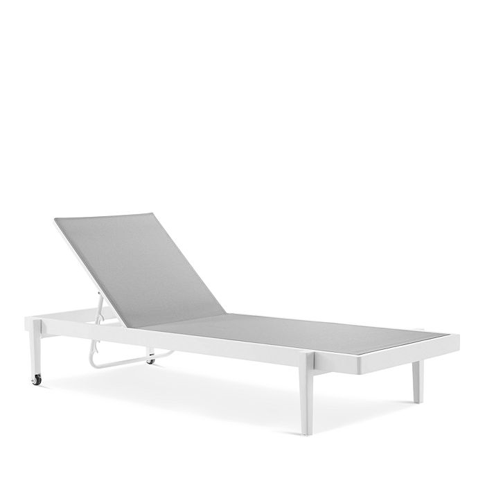 Modway Charleston Outdoor Patio Chaise Lounge Chair In White/gray