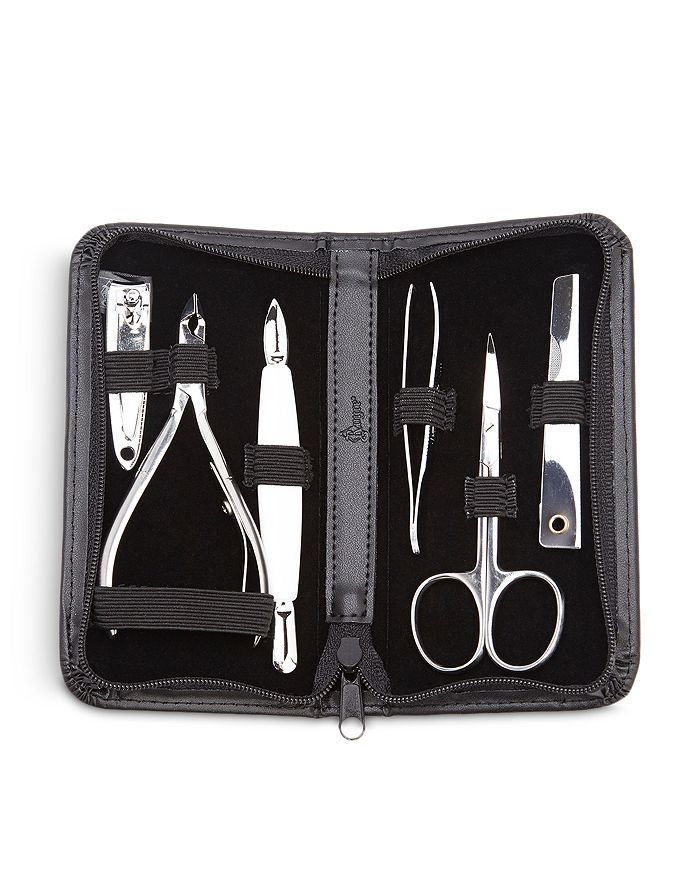 Royce New York Leather Compact Grooming Kit In Black