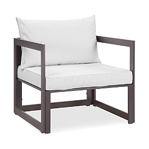 Shop Modway Fortuna Outdoor Patio Armchair In White/brown