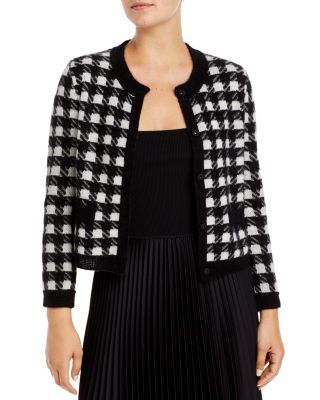 houndstooth cropped cardigan