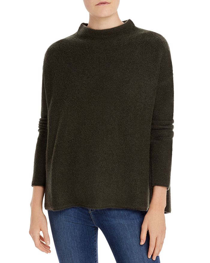 C By Bloomingdale's Brushed Cashmere Mock Neck Sweater - 100% Exclusive In Dark Olive