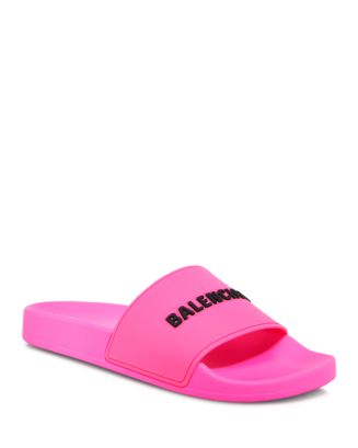 サンダル BALENCIAGA LOGO SLIDE SANDALS Balenciaga Logo Embossed Pool Slides Sandals in White - Size