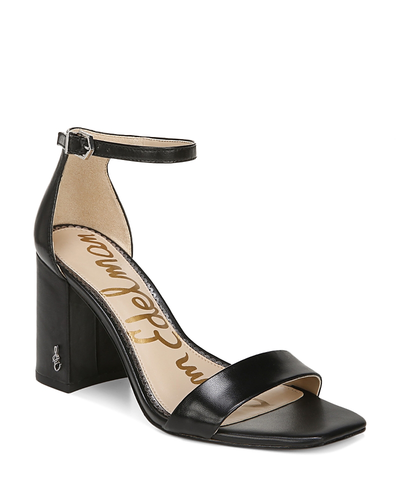 Sam Edelman Daniella Ankle-strap Leather Sandals In Black Leather