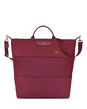 Longchamp Le Pliage Club Expandable Large Nylon Travel Bag In Garnet Red