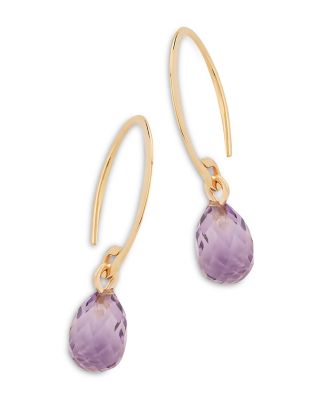 Bloomingdale's Fine Collection - Amethyst Briolette Mini Sweep Drop Earrings in 14K Yellow Gold
