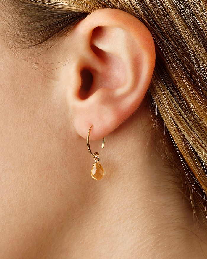 Shop Bloomingdale's Citrine Briolette Mini Sweep Drop Earrings In 14k Yellow Gold - 100% Exclusive In Citrine/yellow Gold