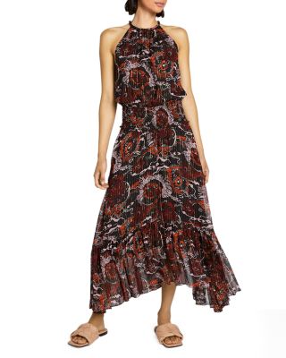 chinese dress ladies Floral Bardot Side Split Maxi Dress