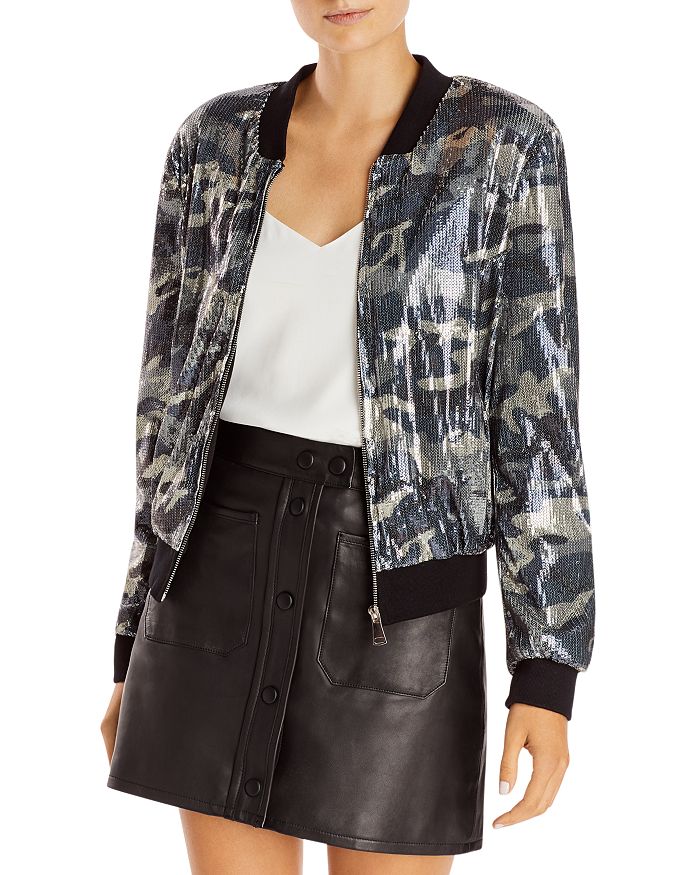Sequin camo sale bomber jacket