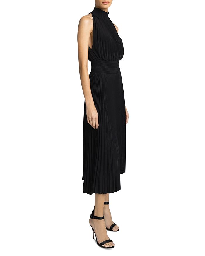 Shop A.l.c Renzo Pleated Midi Dress In Black