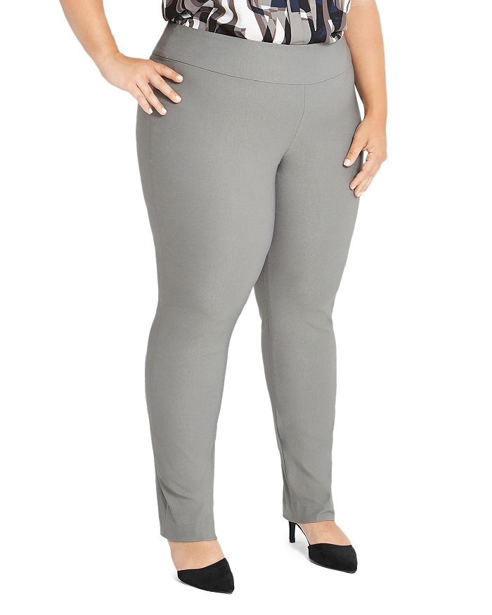 Nic And Zoe Plus Nic+zoe Plus Size Wonderstretch Pull-on Pants In Tarnish
