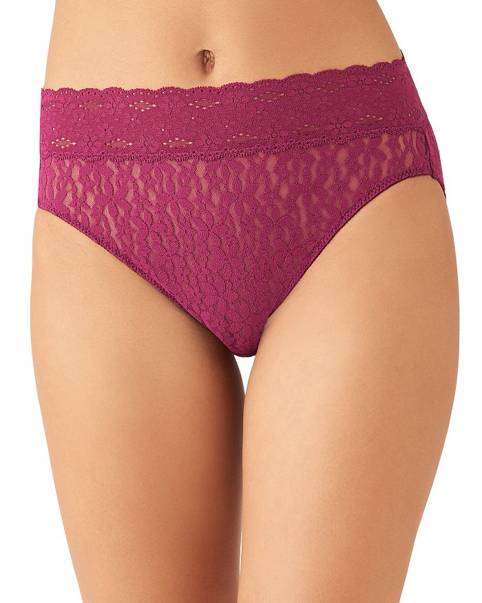 Wacoal Halo Lace High-cut Briefs In Purple Potion