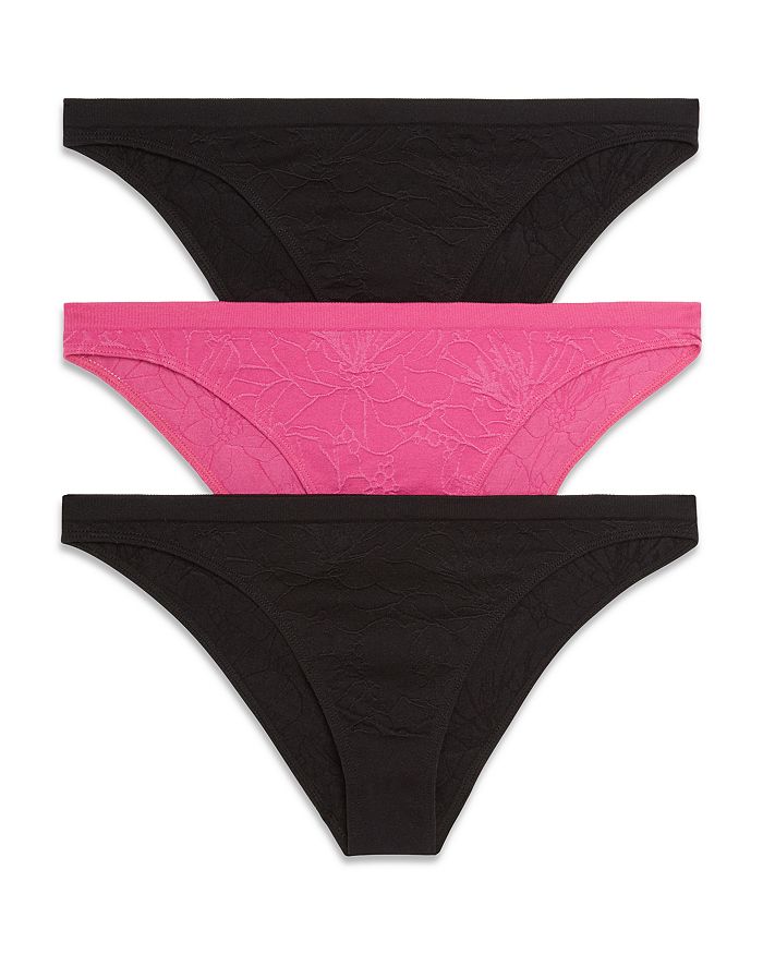 Honeydew Keagan Jacquard Print Bikini, Pack Of 3 In Black/cosmo