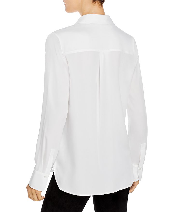 Shop Vince Slim Fitted Blouse In Optic White
