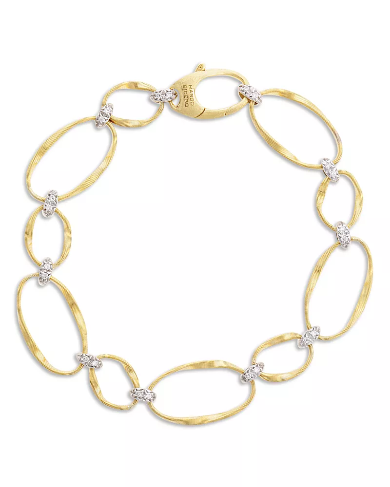 Marco Bicego 18K Yellow Gold Onde Diamond Station Bracelet