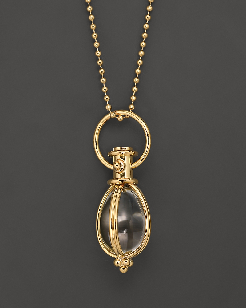 Temple St. Clair Oval Crystal Amulet in 18K Yellow Gold