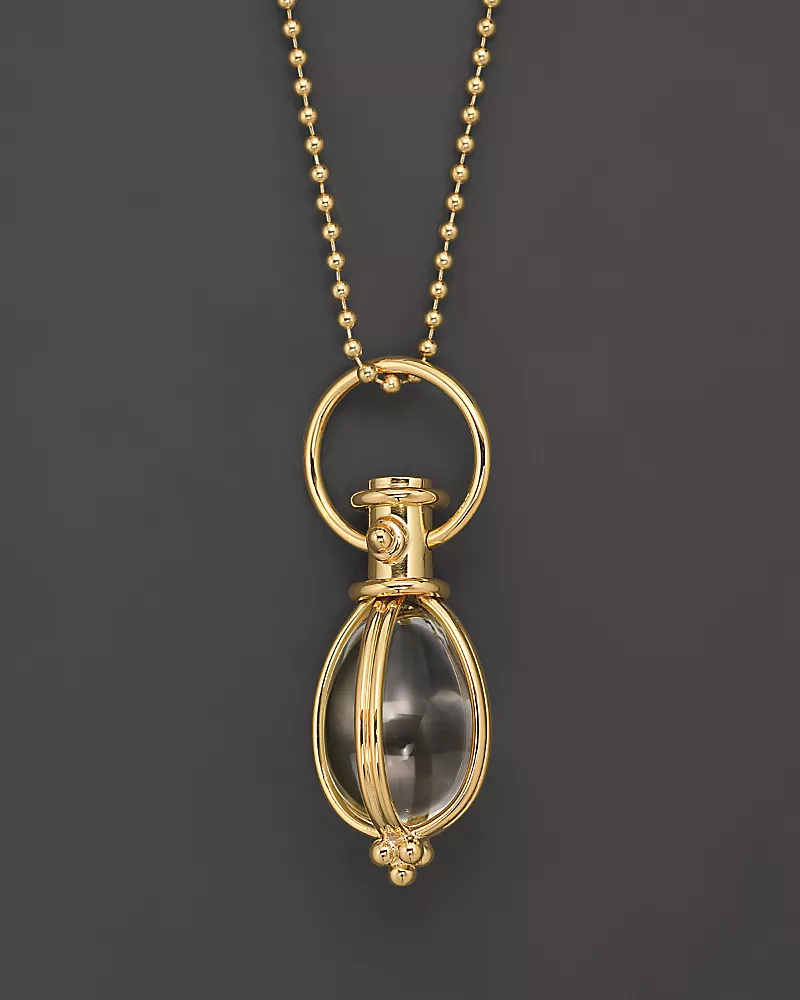 Temple St. Clair Oval Crystal Amulet in 18K Yellow Gold