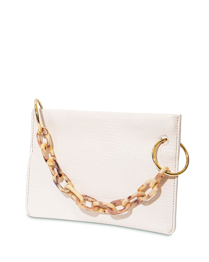 House Of Want Chill Small Clutch In White Lizard
