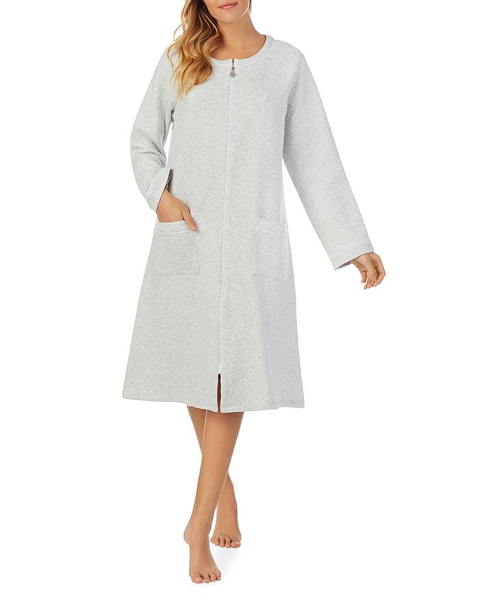 EILEEN WEST ZIP FRONT QUILTED ROBE,E5820116