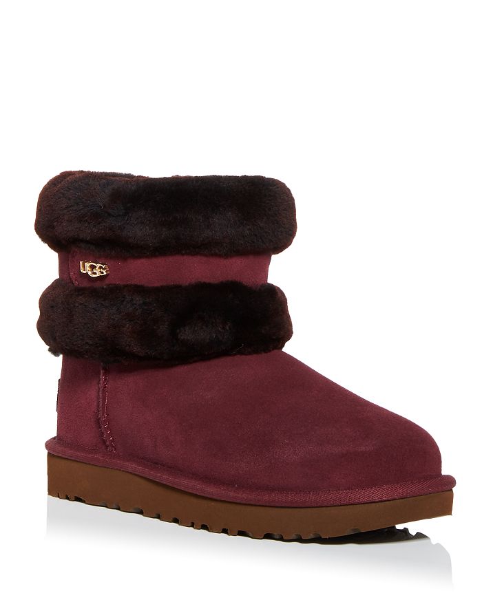 Ugg Women's Fluff Shearling Mini Belted Booties In Wgsr