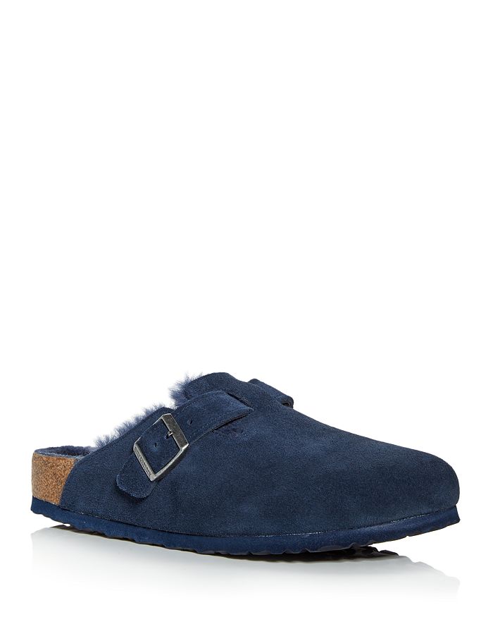 Birkenstock Men's Boston Shearling Mules In Blue