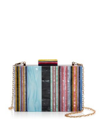 Sondra Roberts Mini Stripe Resin Box Clutch | Bloomingdale's