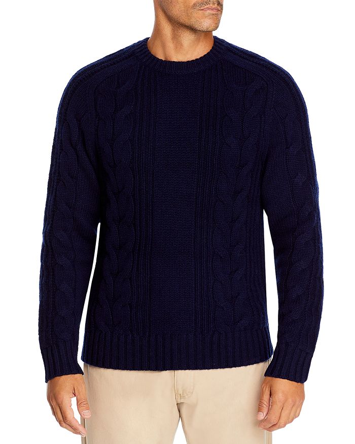 THE MEN'S STORE AT BLOOMINGDALE'S THE MEN'S STORE AT BLOOMINGDALES WOOL BLEND CABLE KNIT CREWNECK SWEATER - 100% EXCLUSIVE,800593009301