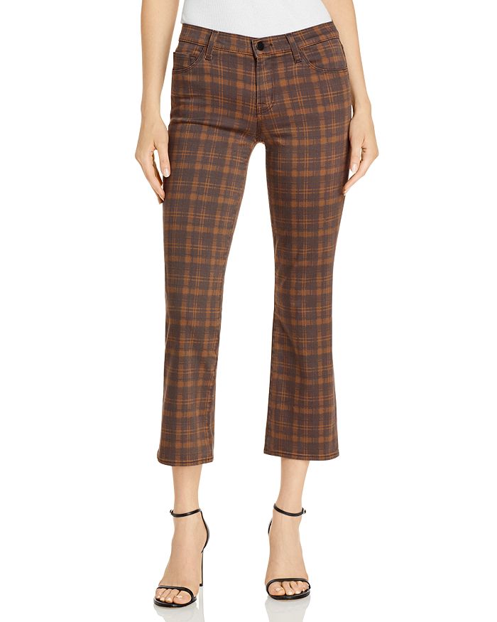 J Brand Selena Plaid Kick Flare Ankle Jeans In Molyneaux - 100% Exclusive