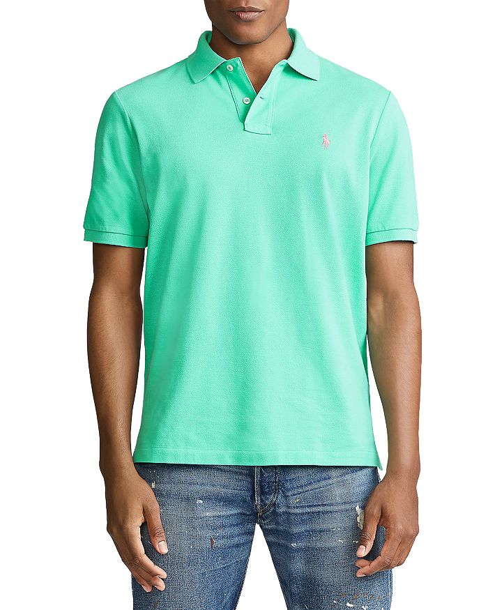 Shop Polo Ralph Lauren Cotton Mesh Classic Fit Polo Shirt In Sunset Green
