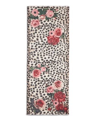 Animal & Rose Print Wool Scarf - Exclusive