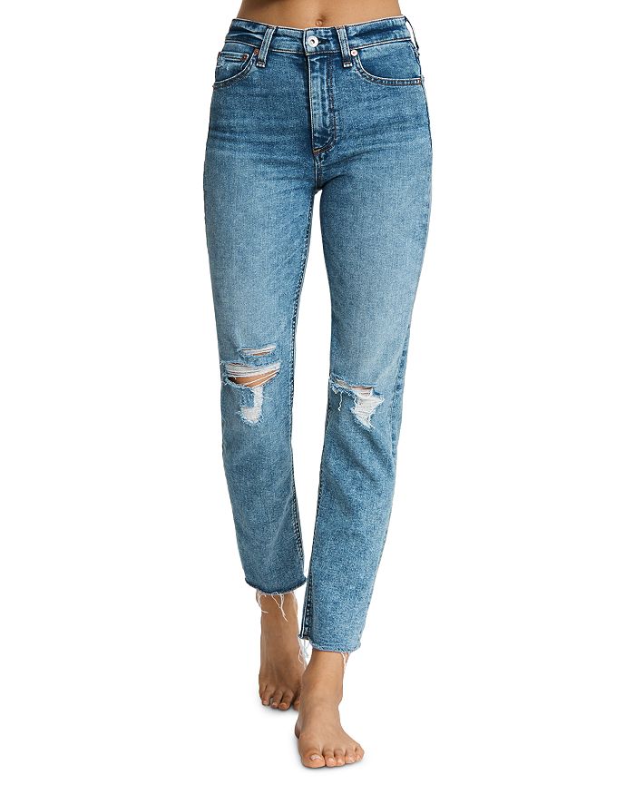Rag Bone Nina Ripped Ankle Jeans In Bloomfield Bloomingdale S