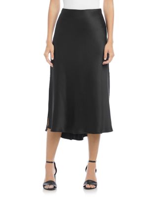 black slip skirt midi