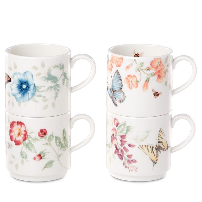 Lenox Butterfly Meadow Stacking Mugs, Set of 4 Bloomingdale's