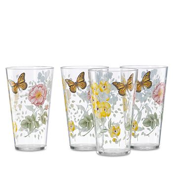Lenox - Butterfly Meadow Acrylic Highball Glasses, Set of 4