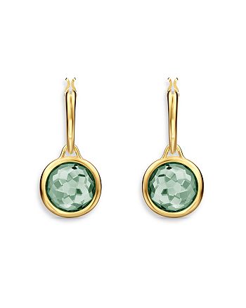 Swarovski Tahlia Green Crystal Charm Mini Hoop Earrings | Bloomingdale's