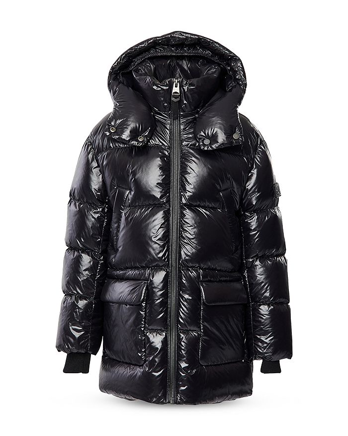 Shop Mackage Unisex Detachable Hood Down Kennie Jacket - Big Kid In Black