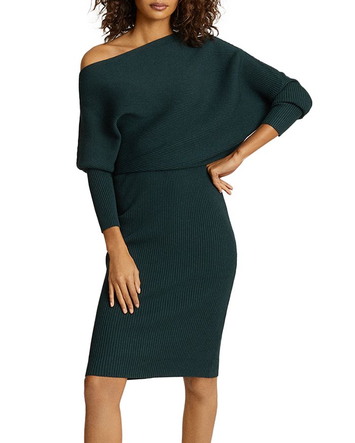 Reiss Lara Popover Sweater Dress In Green
