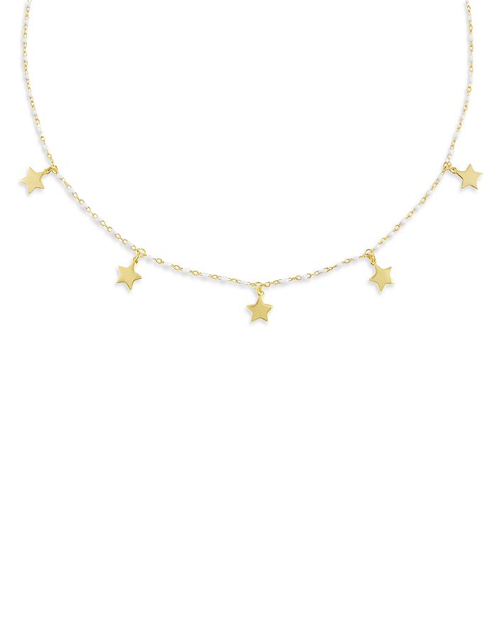 Adinas Jewels Adina's Jewels Star Charm Beaded Choker Necklace, 12.5-14.5 In Gold