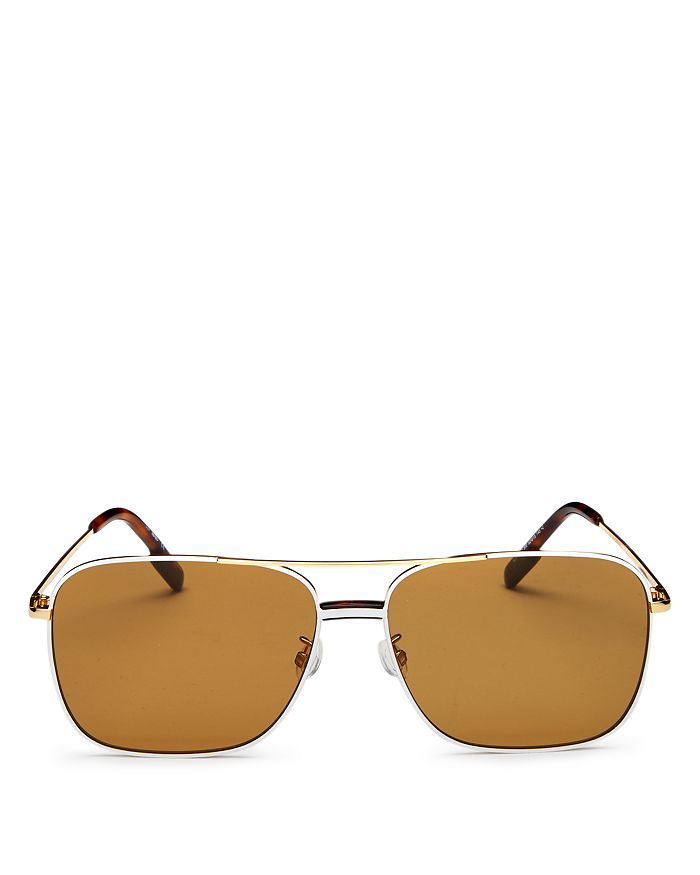 Kenzo Women's Brow Bar Aviator Sunglasses, 62mm In Shiny Endura Gold/brown