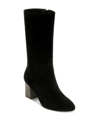ladies long black suede boots