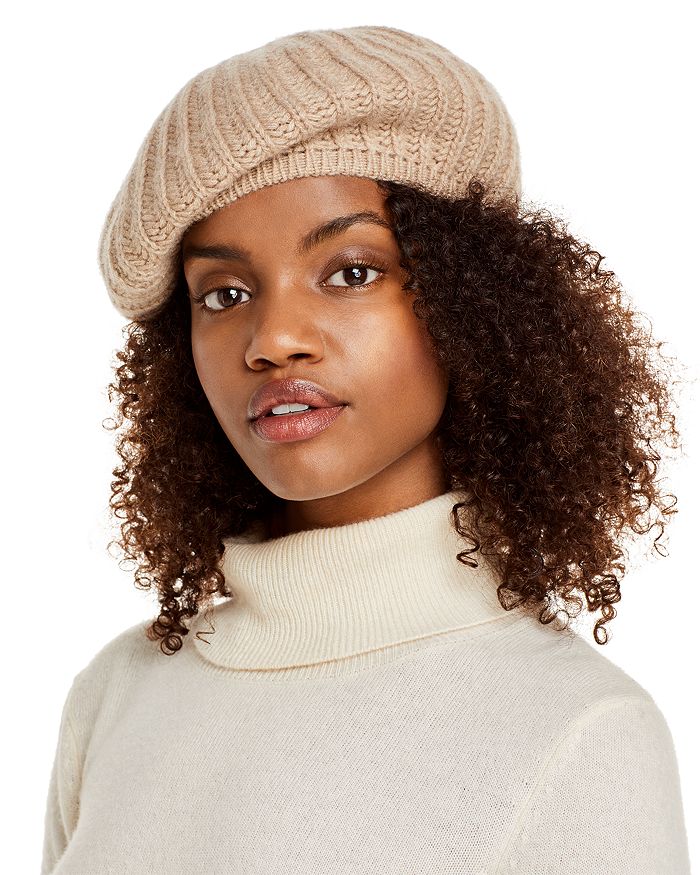 C By Bloomingdale's Rib-knit Cashmere Beret - 100% Exclusive In Taupe
