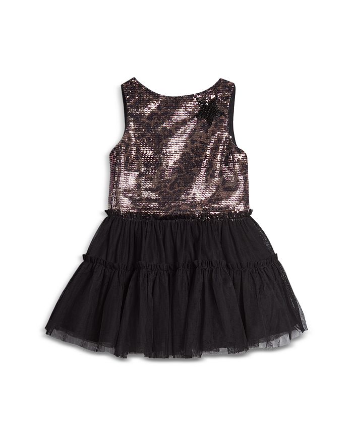 Pippa & Julie Girls' Leopard Sequin Ruffle Skirt Dress - Baby