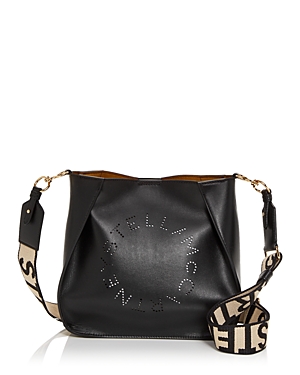 Stella Mccartney Logo Crossbody In Black/gold