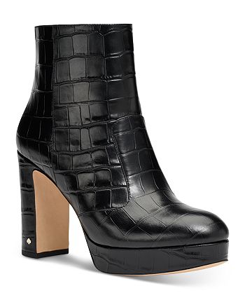 kate spade new york Women's Barrett Embossed Leather High Heel Booties |  Bloomingdale's