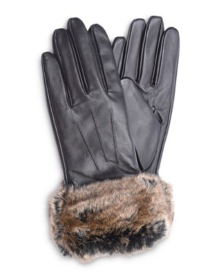 barbour fur trimmed leather gloves